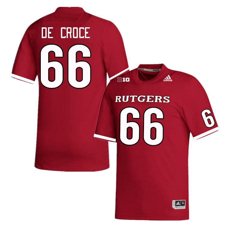 Men #66 Joe De Croce Rutgers Scarlet Knights College Football Jerseys Stitched Sale-Scarlet